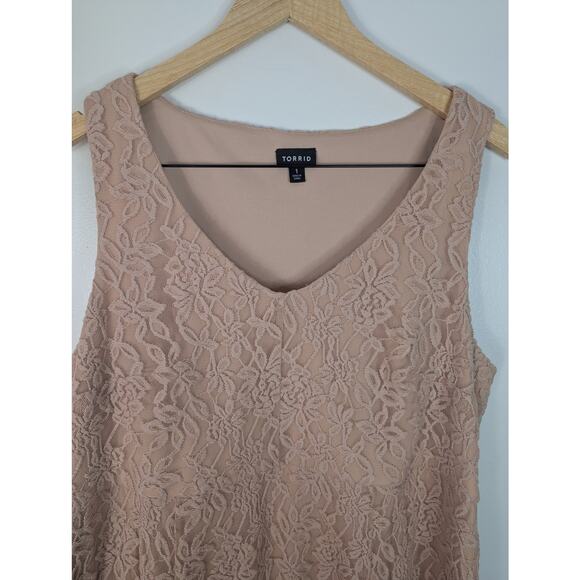 Torrid Pale Pink Lace Sleeveless Midi Dress - Picture 5 of 8